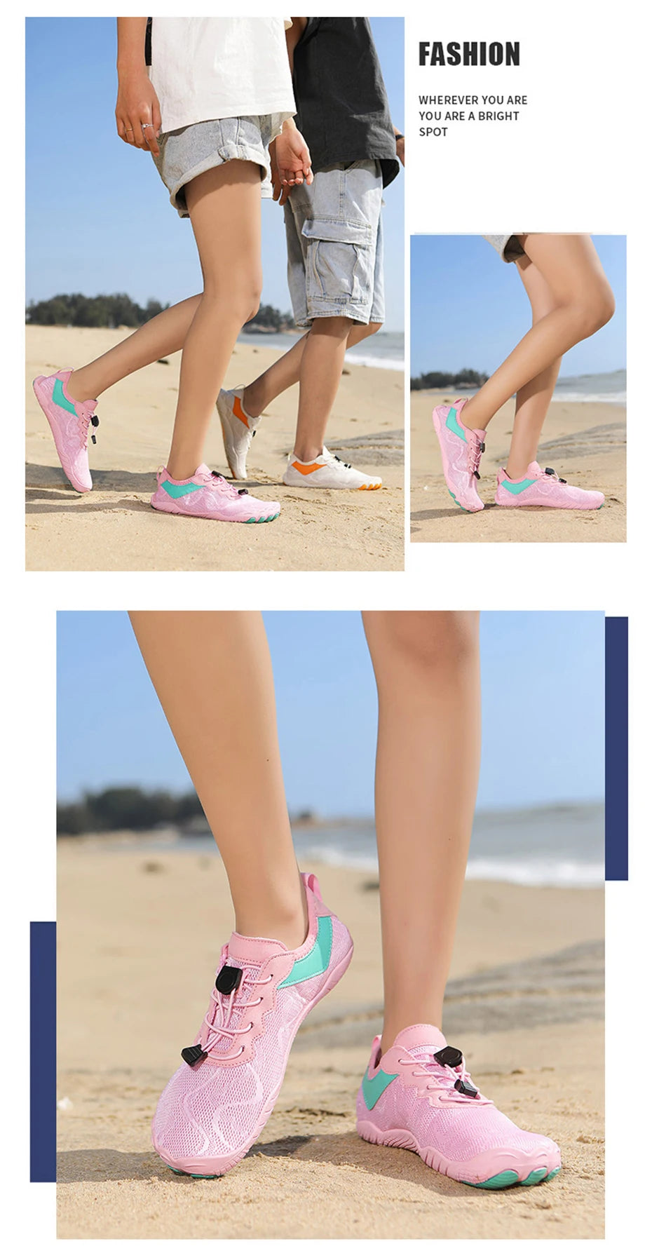 EOCENE Men Women Barefoot Quick-drying Wadding Shoes Couple Swimming Beach Fitness Outdoor Sports Amphibious Aqua Water Sneakers