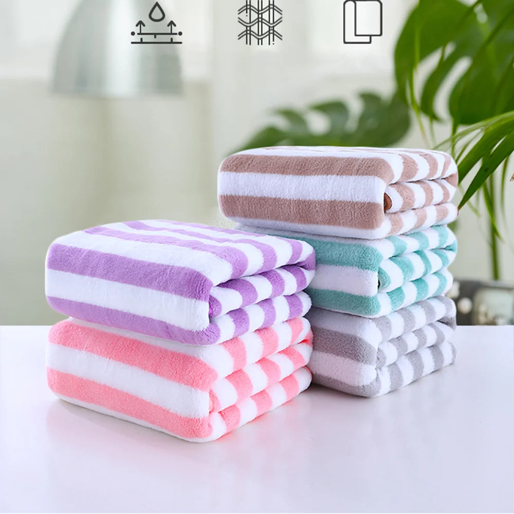 Cotton 35X75 Colorful Stripes Lighter Weight Absorbent Quick Dry Bathroom Towel Swimming Microfiber Towel