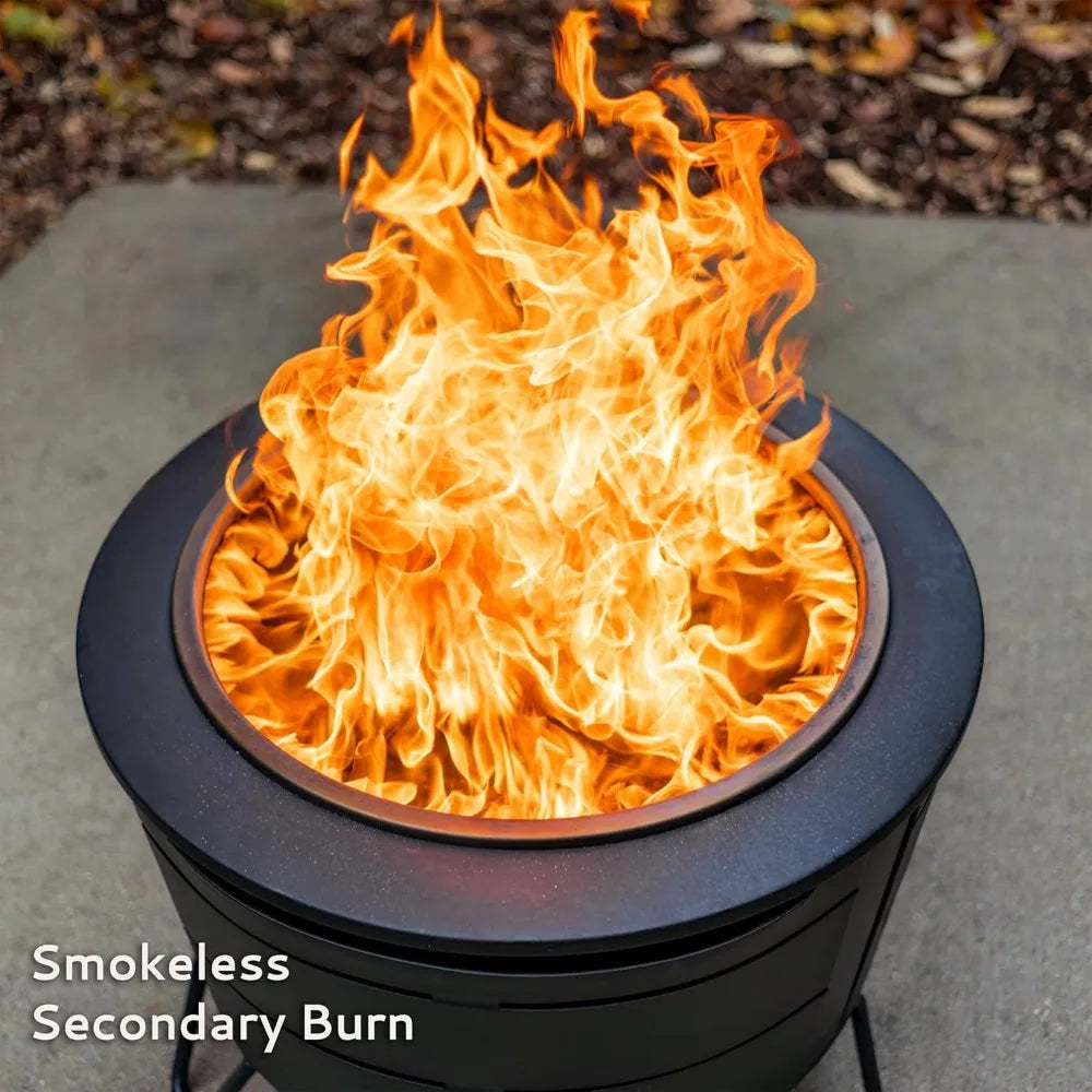 Smokeless 27.5 in. Reunion Fire Pit, Large Wood Burning Outdoor Fire Pit, Great for Large Gatherings - Includes Modern Design