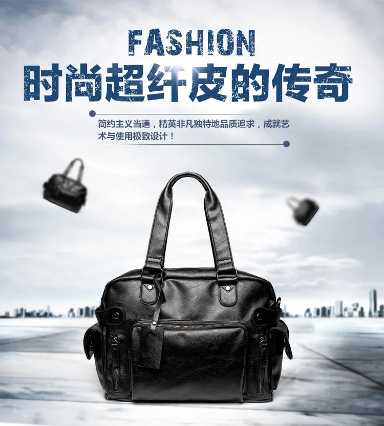 Classic Men's Handbags Luxury Design Top-Handle Bag Men Shoulder Messenger Bags Fashion High Capacity Travel Crossbody Bags Male