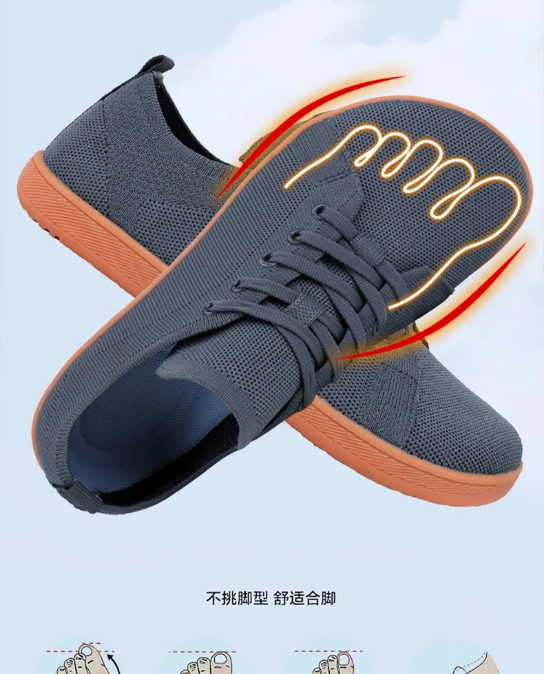 Men's Minimalist Barefoot Sneakers Wide Fit Zero Drop Sole Optimal Relaxation Men's Cross Trainer Barefoot Shoes Sneakers