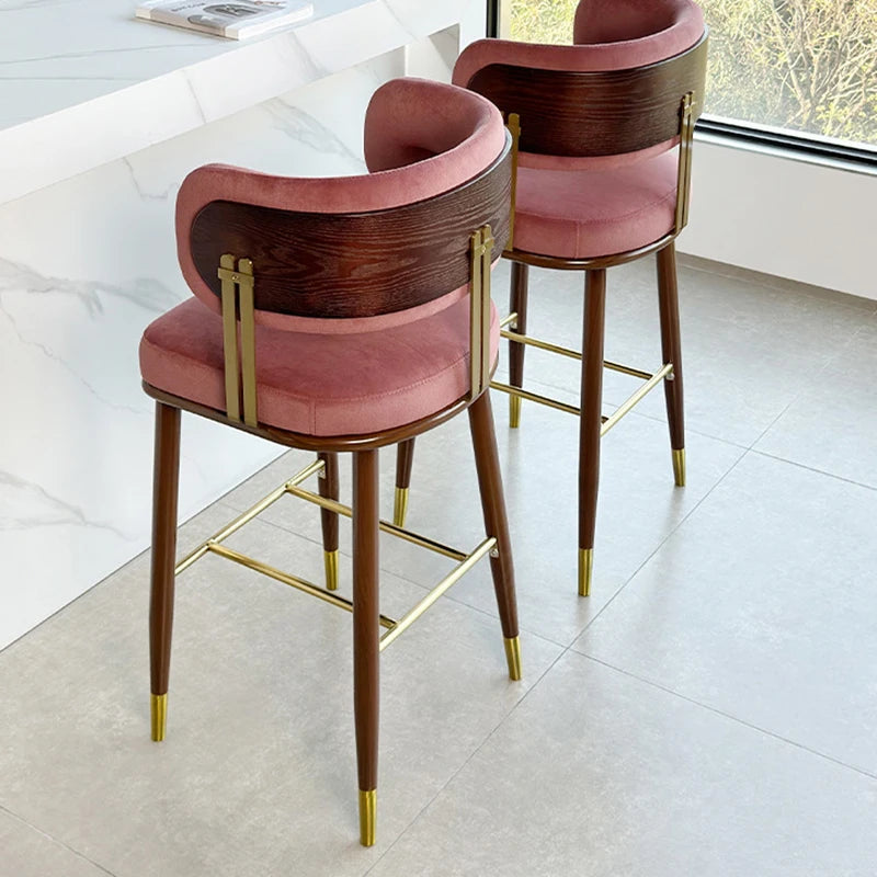 Pink Design Bar Stools Home Manicure Metal High Work Chairs Garden Counter Living Room Banqueta Furniture Bar For Home TD50DC