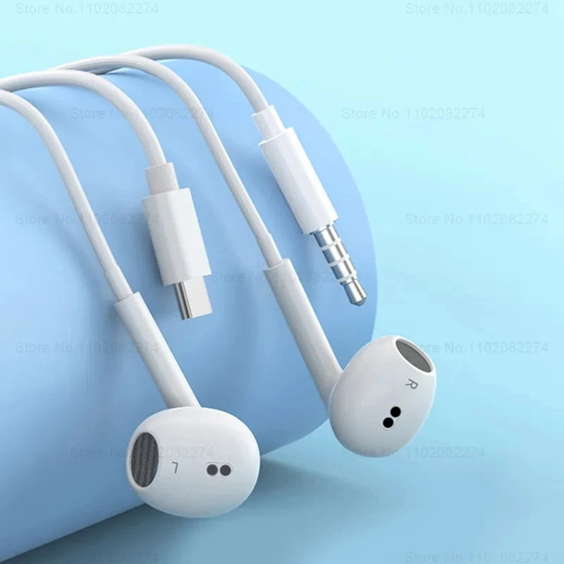 Luxury Type C Wired Headphone For Xiaomi Mi 13 12 11 Pro Ultra 3.5MM Earphone For Redmi Note 12 Huawei Samsung Earbuds Headset