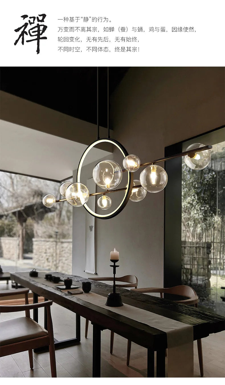 Modern LED Ceiling Novelty Glass bubble Chandelier Nordic Dining room Lamp Restaurant lighting Kitchen Home Decor Hanging lights