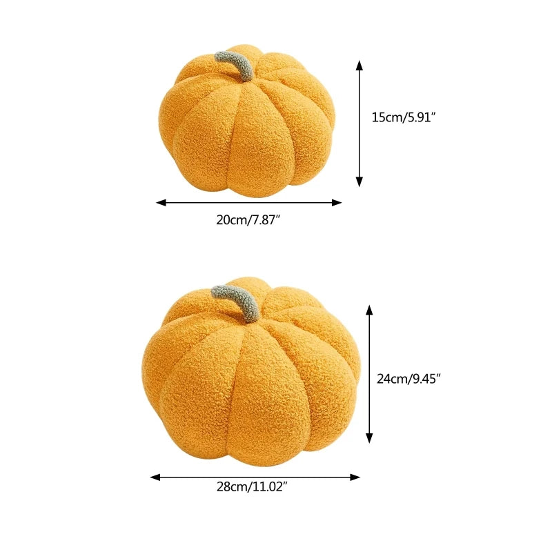 Pumpkin Throw Pillows Happy Halloween Fall Decorative Pumpkin Shaped Pillow Cute 3D Shaped Cushion for Bedroom Sofa