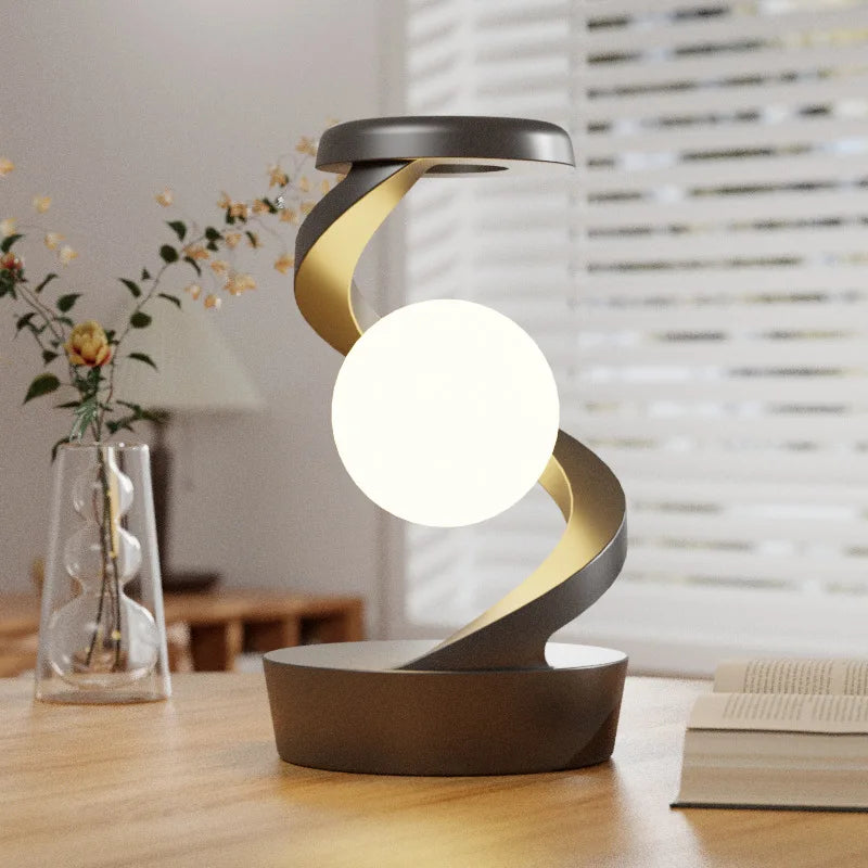 Rotating Moon Desk Lamp With Phone Wireless Charging Sensor Control Table Lamps Decorative Desktop Lamp Small Night Lamp