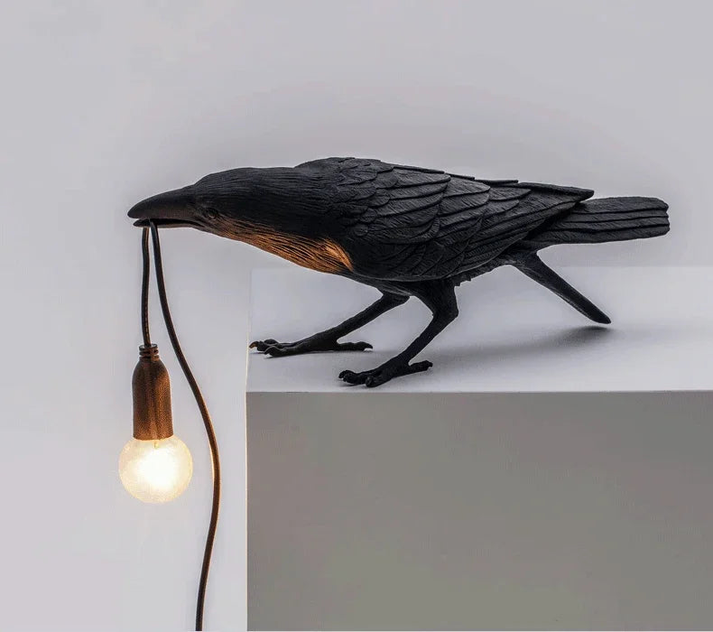 Resin Lucky Bird Crow Wall Lamp Table Lamp Night Light Bedroom Bedside Living Room Wall Lamp Home Decoration