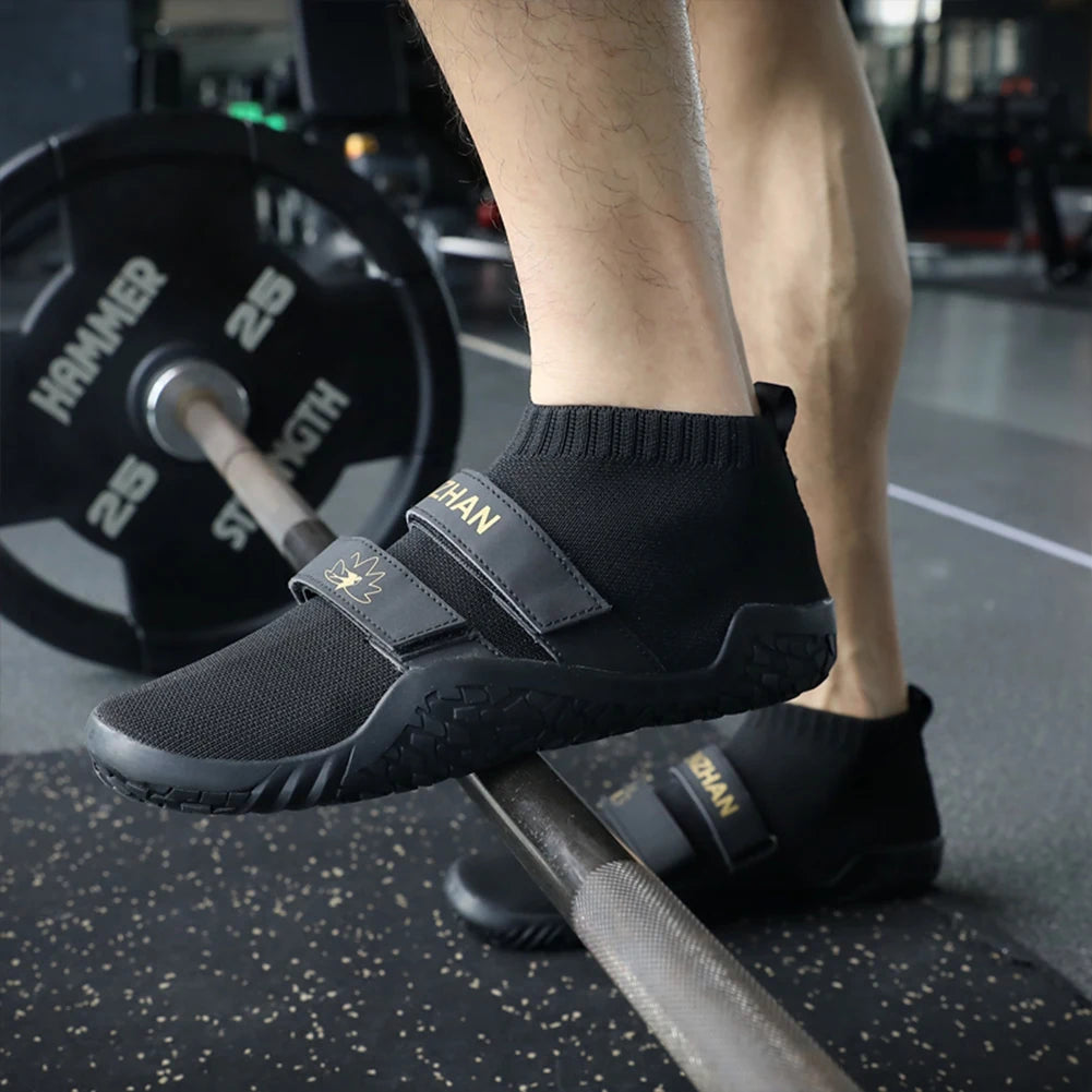 Mens Deadlift Shoes Fitness Training Shoes Breathable Barefoot Fitness Shoes Professional Weightlifting Shoes for Powerlifting