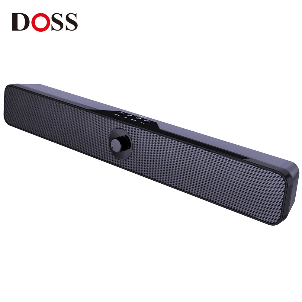 DOSS Computer Speaker Bluetooth Sound Bar 16W Stereo Bass Sound Music Box 20 Hours Playtime SoundBar for Laptop PC Smart Phone