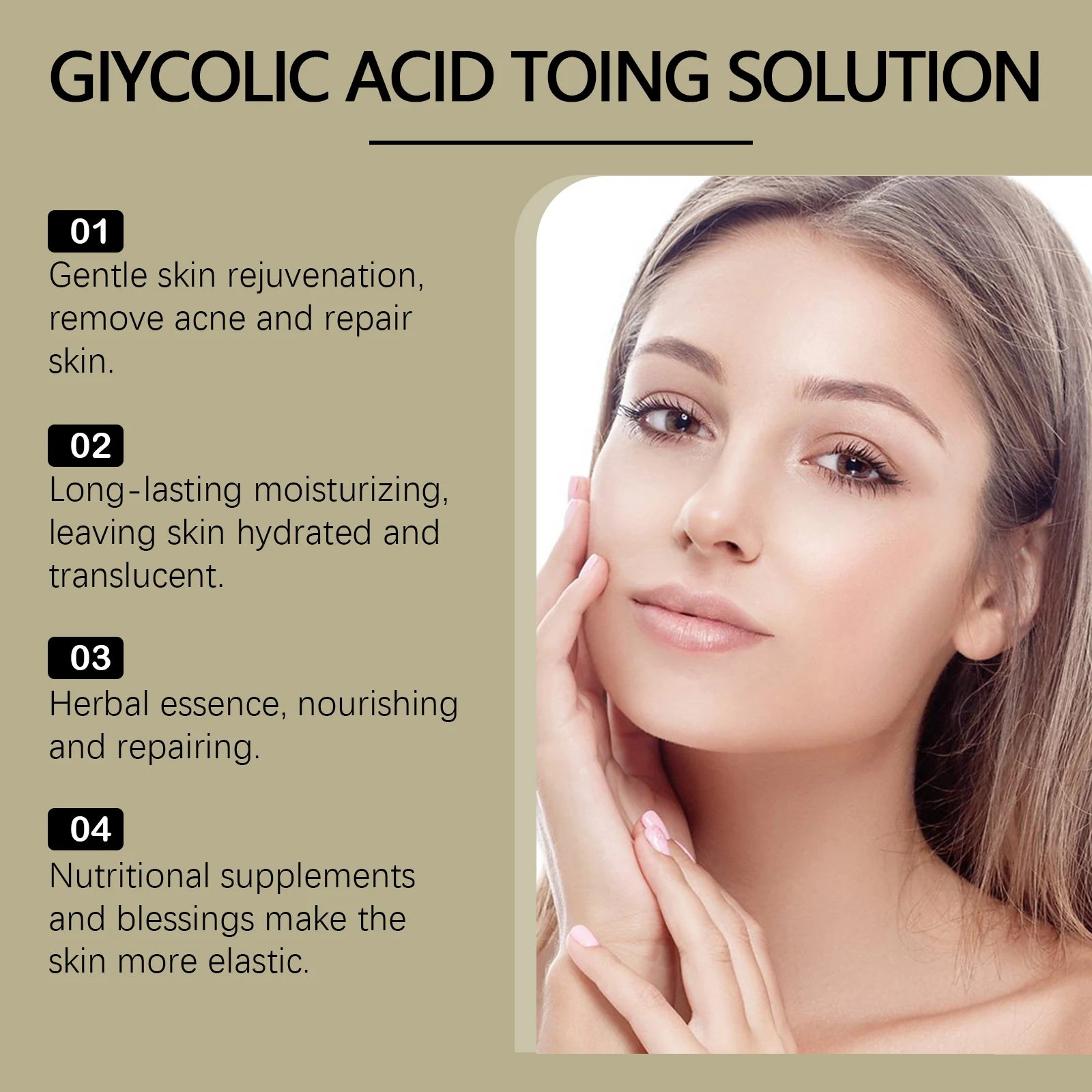 Glycolic Acid Toning Solution for Face Oil Control Acne Remover Shrink Pores Toner Deep Moisturizing Skin Rejuvenation Essence