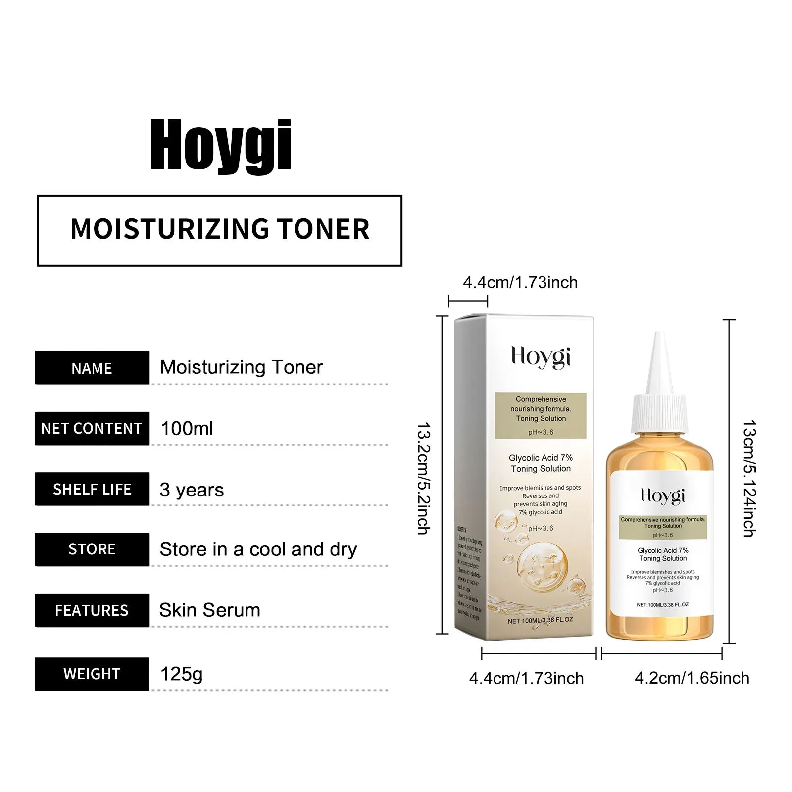 Glycolic Acid Toning Solution for Face Oil Control Acne Remover Shrink Pores Toner Deep Moisturizing Skin Rejuvenation Essence