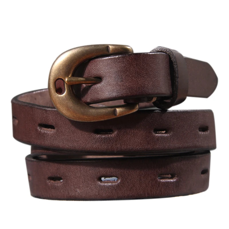 Vintage Luxe Cowhide Leather Belt