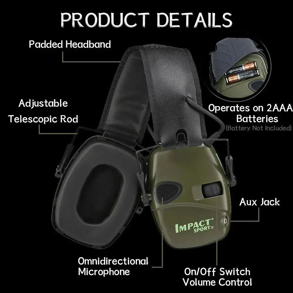 Tactical Impact Anti-noise Earmuff for Hunting shooting headphones Noise reduction Electronic Hearing Protective Ear Protection