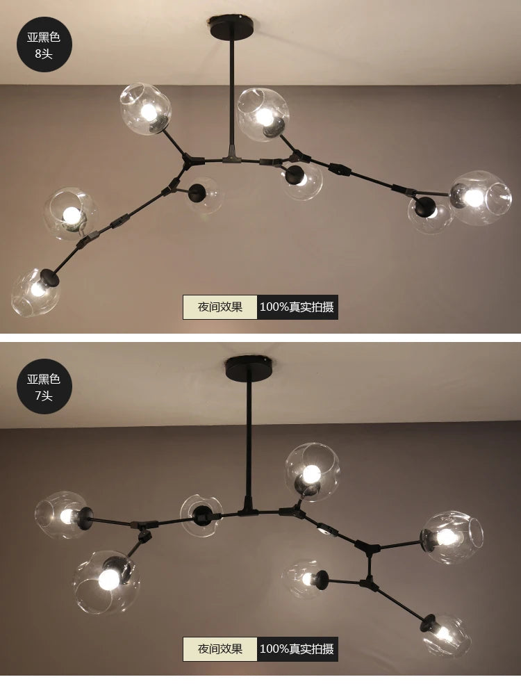 Modern Glass Bubble Chandelier For Living Room Dining Island Suspension Lamp Light Designer Branching Fixtures Hanging Luminaire