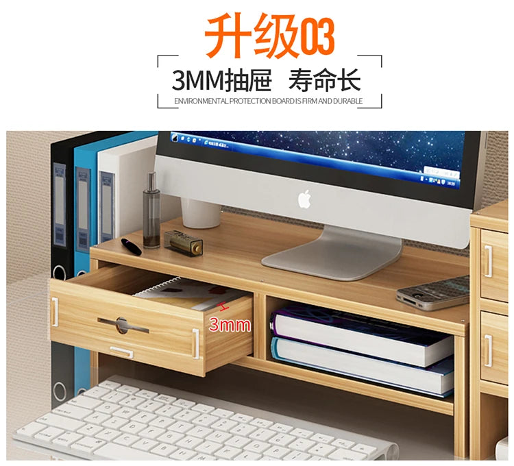 Desktop Monitor Elevated Rack Laptop Office Desk Shelf Keyboard Storage Organizing Desktop Storage Box