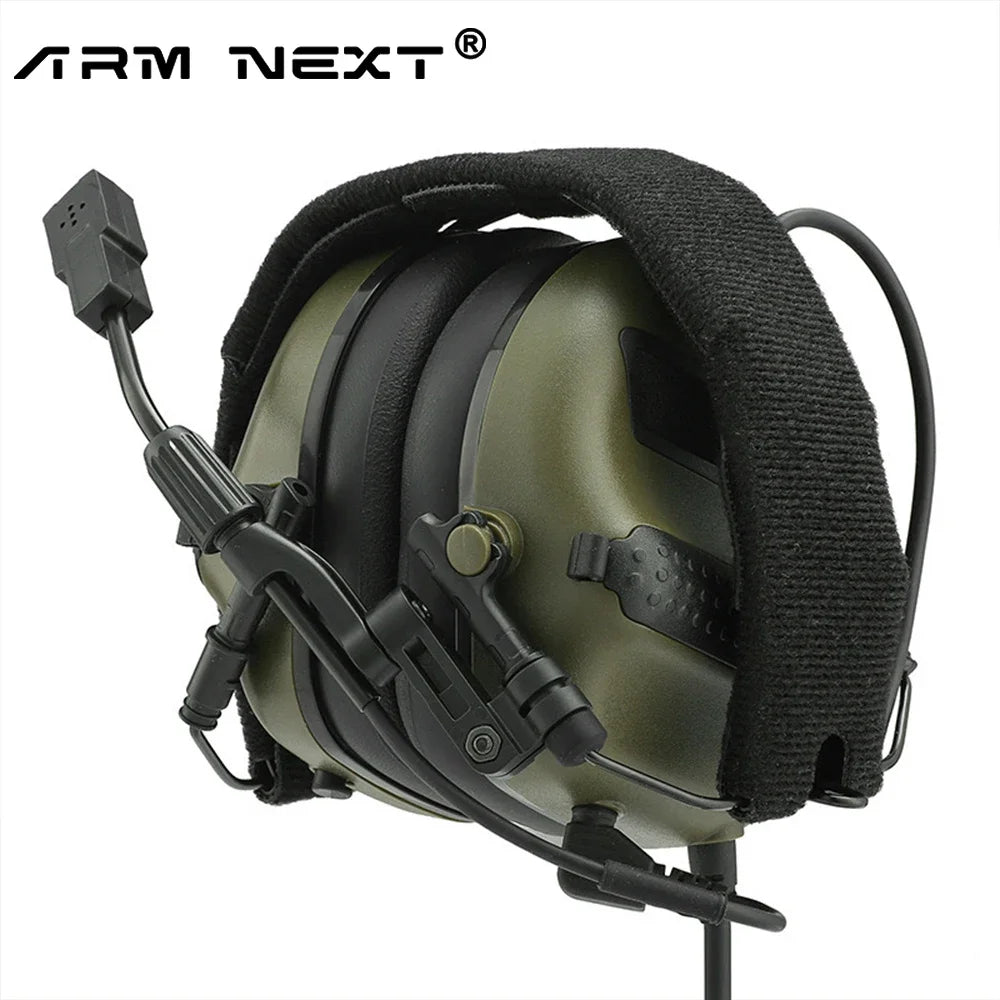 ARM NEXT F10 Electronic Tactical Headphones with Kenwood PTT Adapter Shooting Protection Professional Noise Canceling Earmuffs