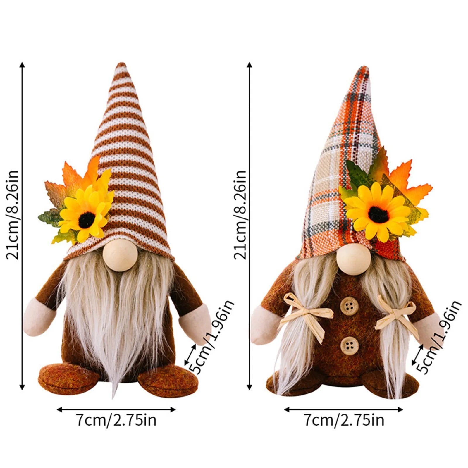 Fall Gnome Sunflower Maple Doll Harvest Autumn Elf Dwarf Plush Faceless Dolls Ornaments for Home Halloween Thanksgiving Decor