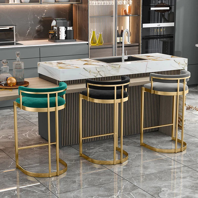 Modern Banquet Bar Stools Kitchen Counter Office Nordic Luxury Chair Manicure High Gamer Cadeira De Jantar Bar Furniture TD50DC