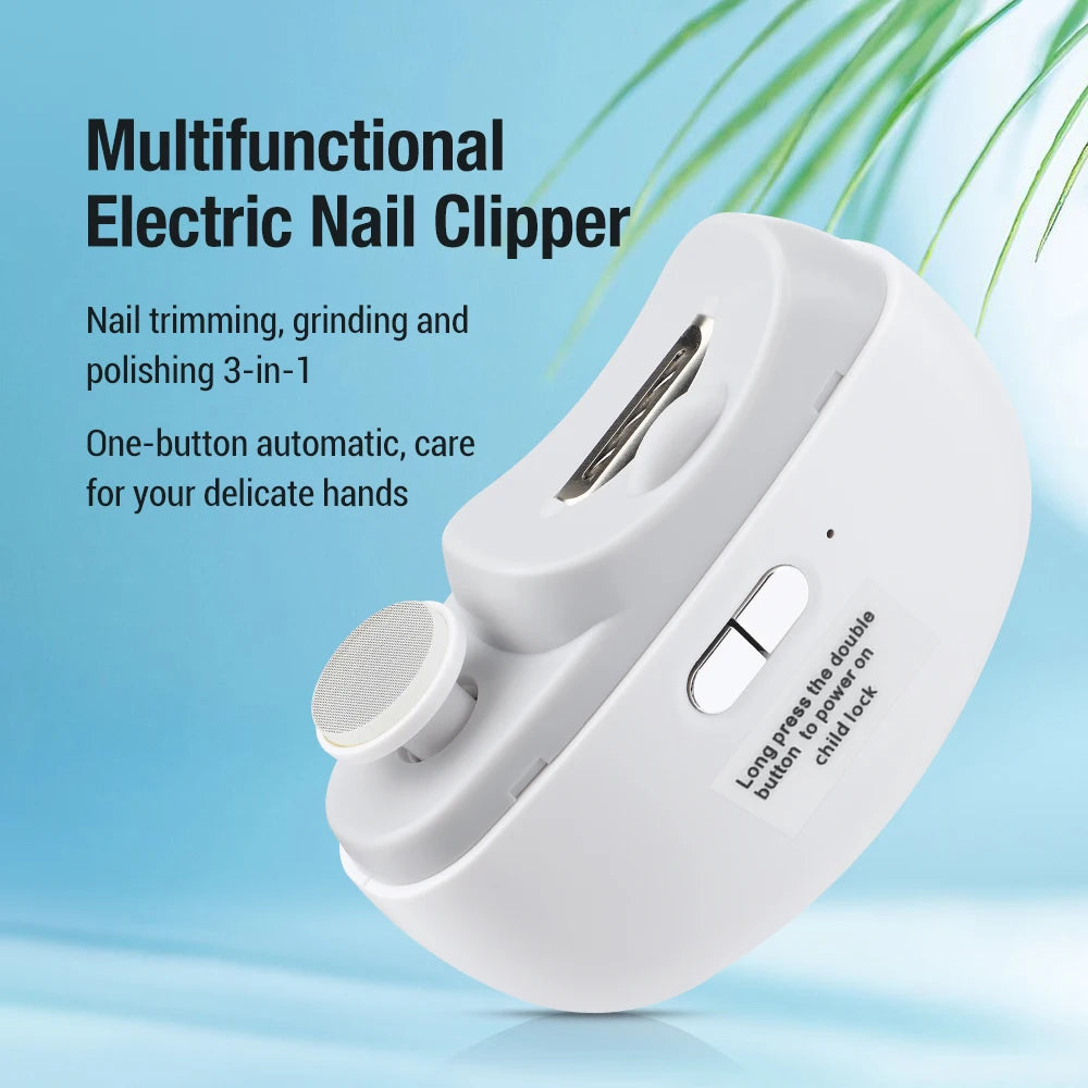 Electric Nail Care Tool with Precision Trimming, Polishing, and Multi-Attachment Design