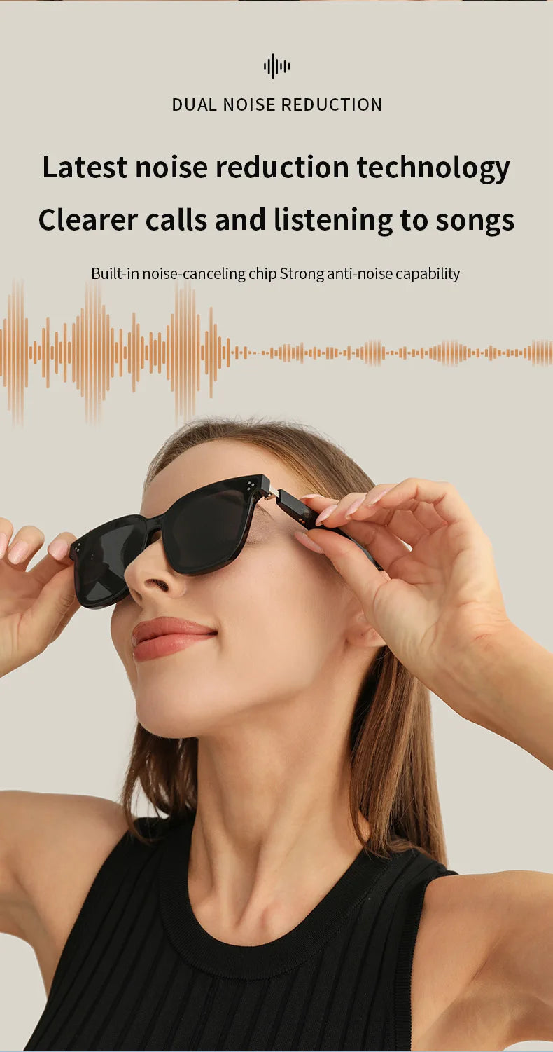 Bluetooth Smart Audio Glasses For Listen To Music And Call Fishing Driving UV 400 Protection Sunglasses Fast Charging Headphone