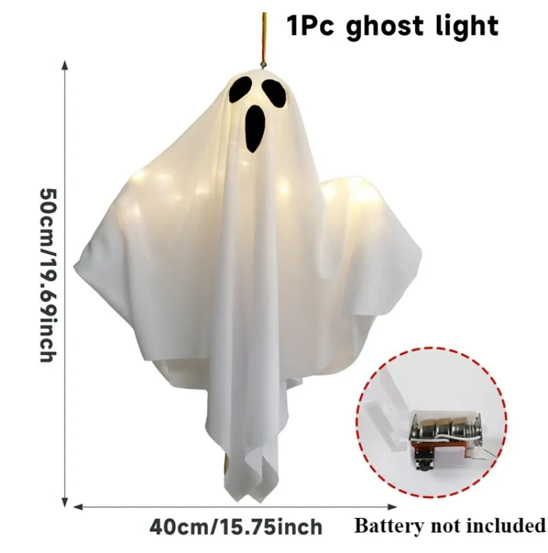 Halloween LED Glow Ghost Home Indoor Outdoor Decoration Party Supplies 2024 Haunted House Bar Hanging Horror Props with Lights