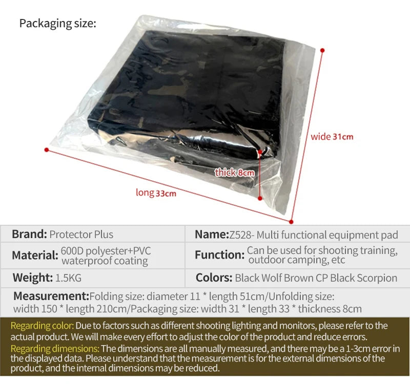 Outdoor Non-slip Shooting Training Mat Double-sided Waterproof Portable Multifunction Camping Pad Tactical Shooting Training Mat