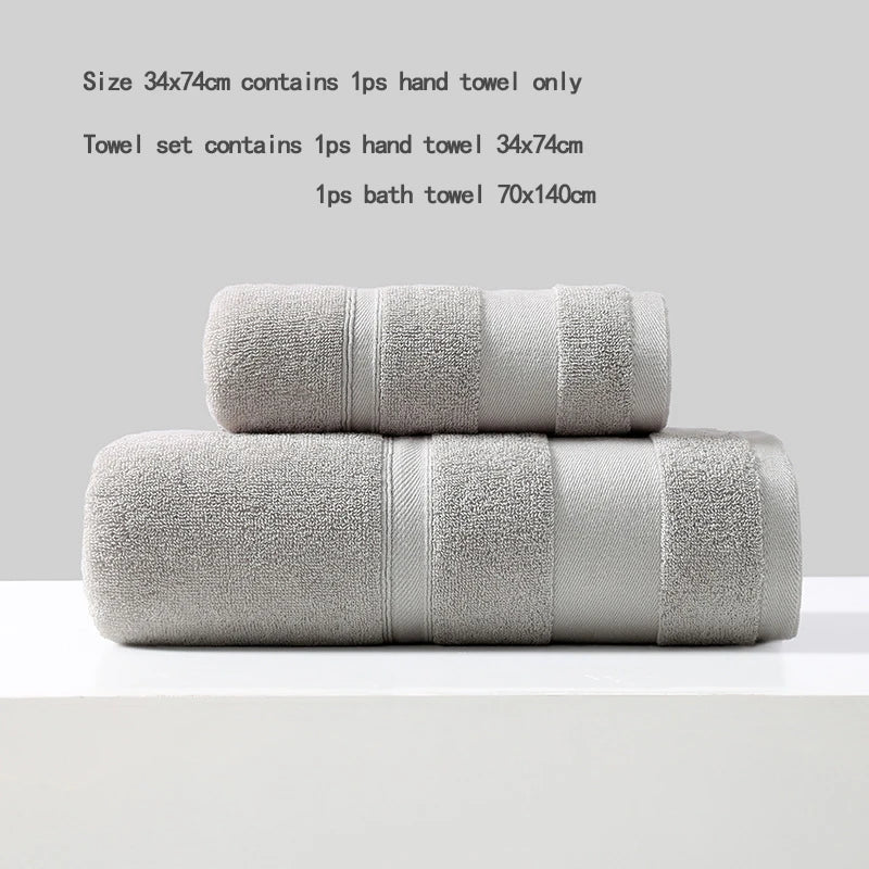 Battilo 100%Cotton Absorbent&Soft Face/Hand Towels Luxury Hotel Spa Bathroom Towel Solid Soft Face Towel 2Pcs Bath Towel Set