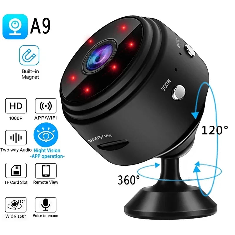 A9 Mini Camera HD 720P Intelligent Home Security IP WiFi Camera Monitor Mobile Remote Camera Mobile Remote Application