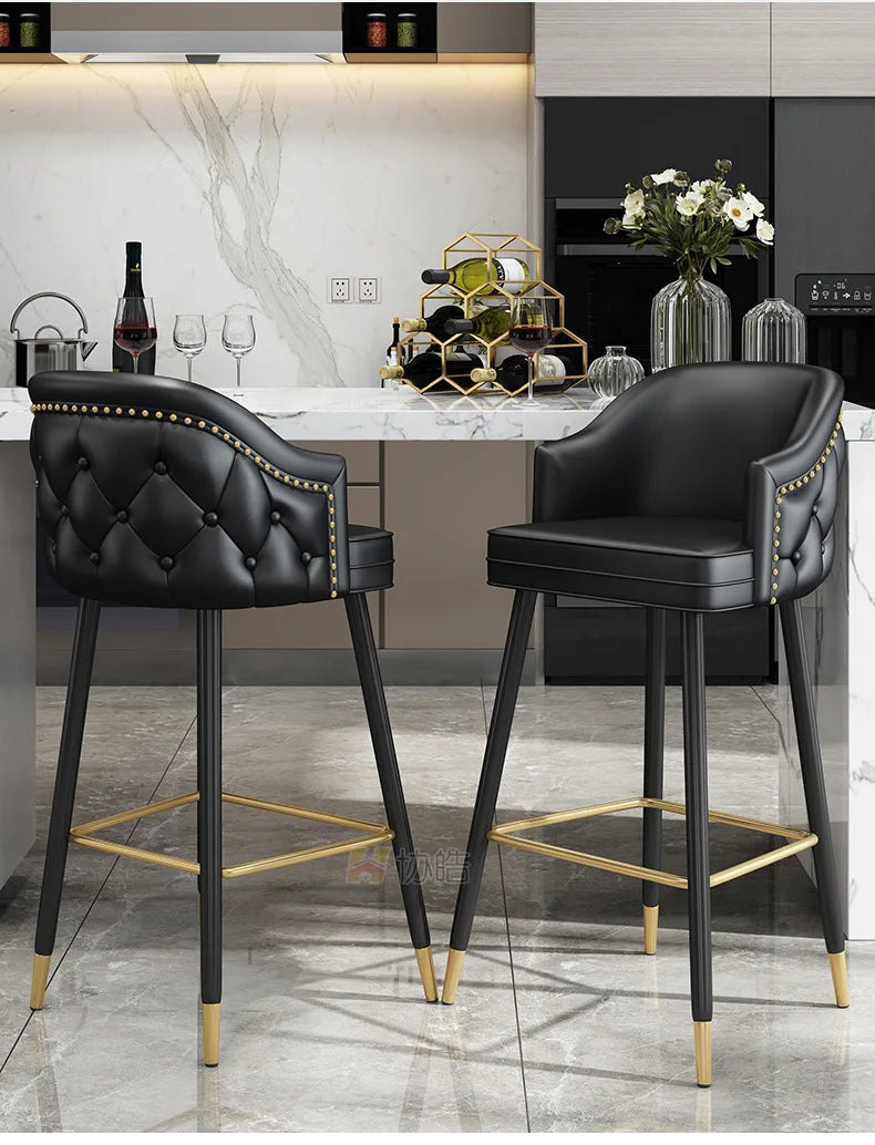 Armchair Salon Bar Stools Luxury Cafe Designer Home Nordic Chair Banks Manicure Banquet Cadeiras De Jantar Bar Furniture TD50DC