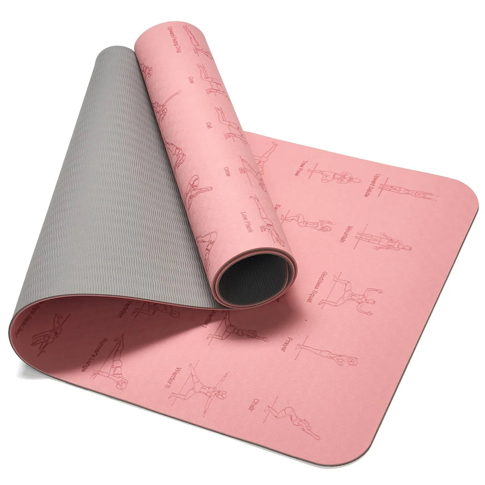 TPE Yoga Mat 183*61 Eco-friendly Non-Slip Exercise Fitness Mat For Pilates Gymnastics Mat Fitness Equipment