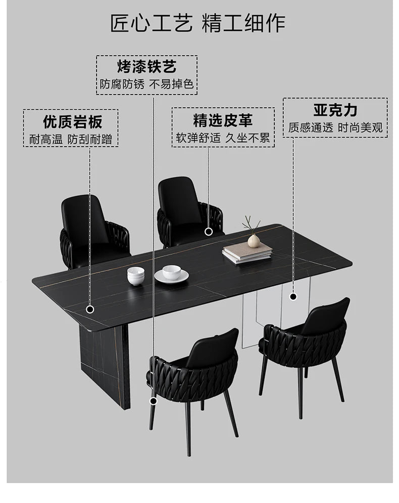 Nordic Minimalist Writing Desk Black Acrylic Manicure Design Dining Tables Modern Kitchen Mesas De Jantar Furnitures HD50CZ