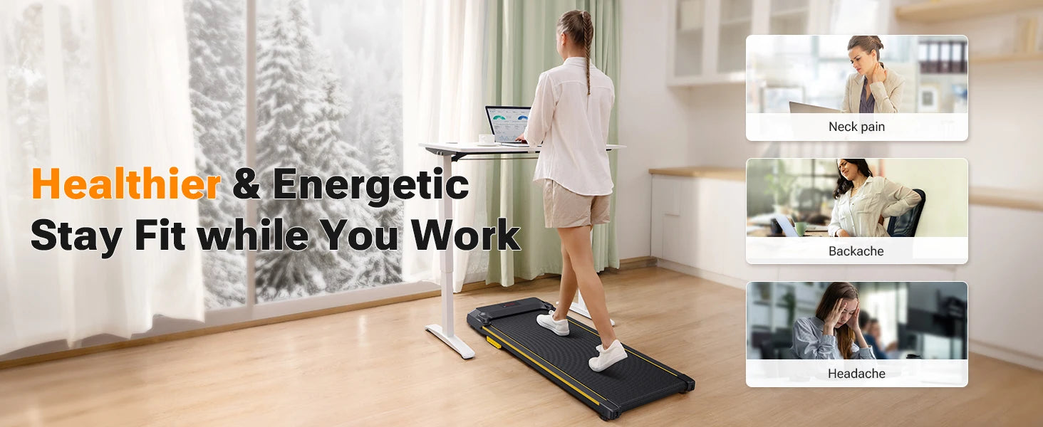 Under Desk Treadmill, Walking Pad 2 in 1 for Home/Office, Portable Walking Pad Treadmill with Remote Control, LED Display