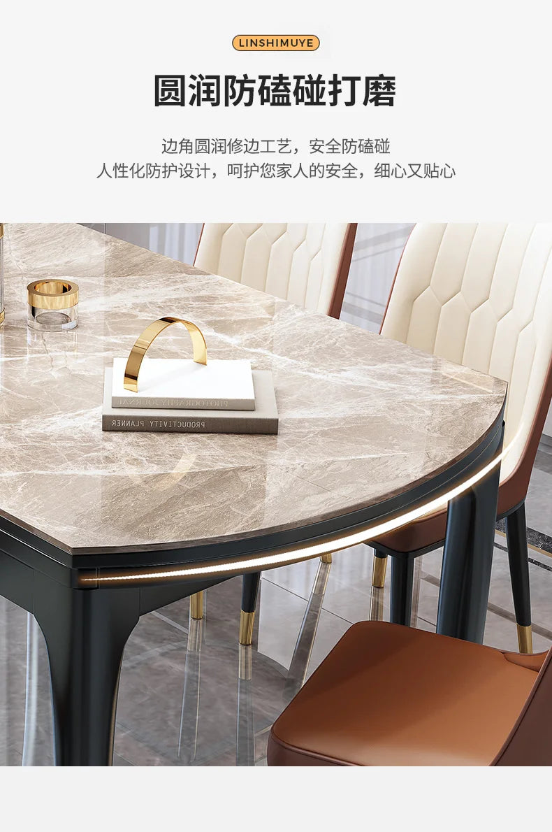 Design Extendable Kitchen Table Round Modern Nordic Simple Dining Table Luxury Multifunction Juegos De Comedor Furniture HD50CZ