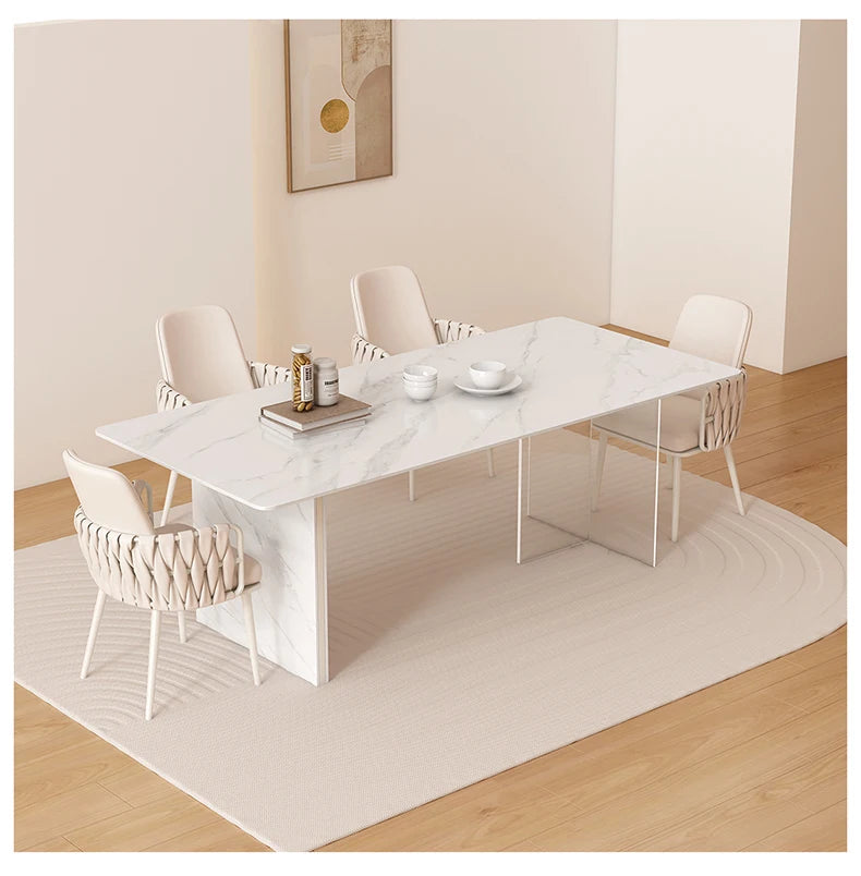 Nordic Simple Kitchen Table White Modern Coffee Design Dining Tables Slate Minimalist Mesas De Jantar Small Furniture HD50CZ