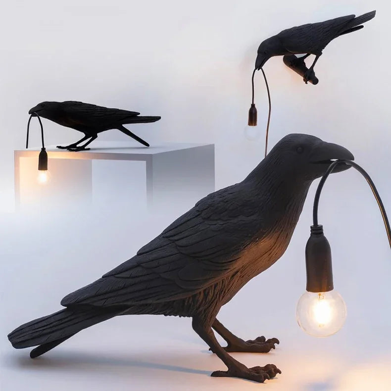 Resin Lucky Bird Crow Wall Lamp Table Lamp Night Light Bedroom Bedside Living Room Wall Lamp Home Decoration