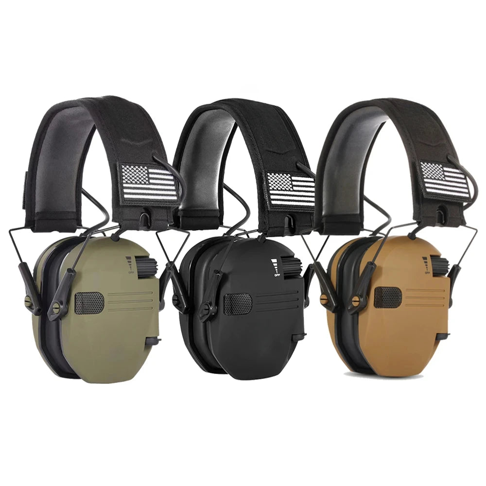 Shooting Hearing Protection Electronic Tactical Headset Noise Cancelling Active Hunting Earmuffs NRR23dB