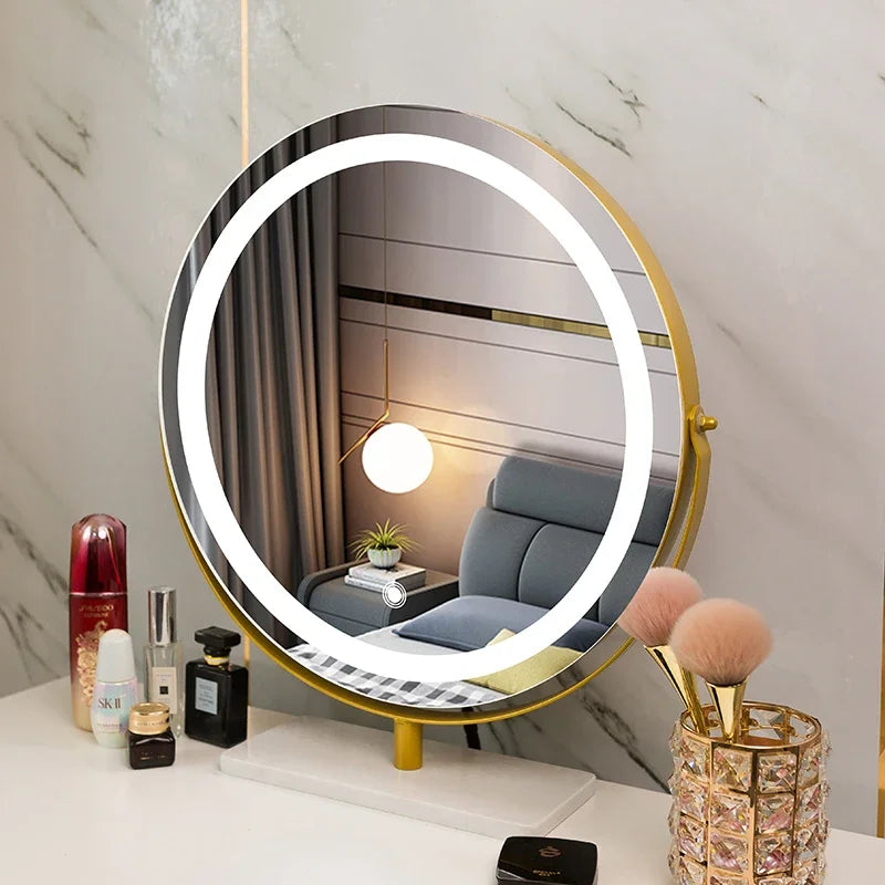 Modern Decorative Mirrors Living Room Quality Jeweler Gold Smart Decorative Mirror Round Makeup Espejo Pared Wall Decoration