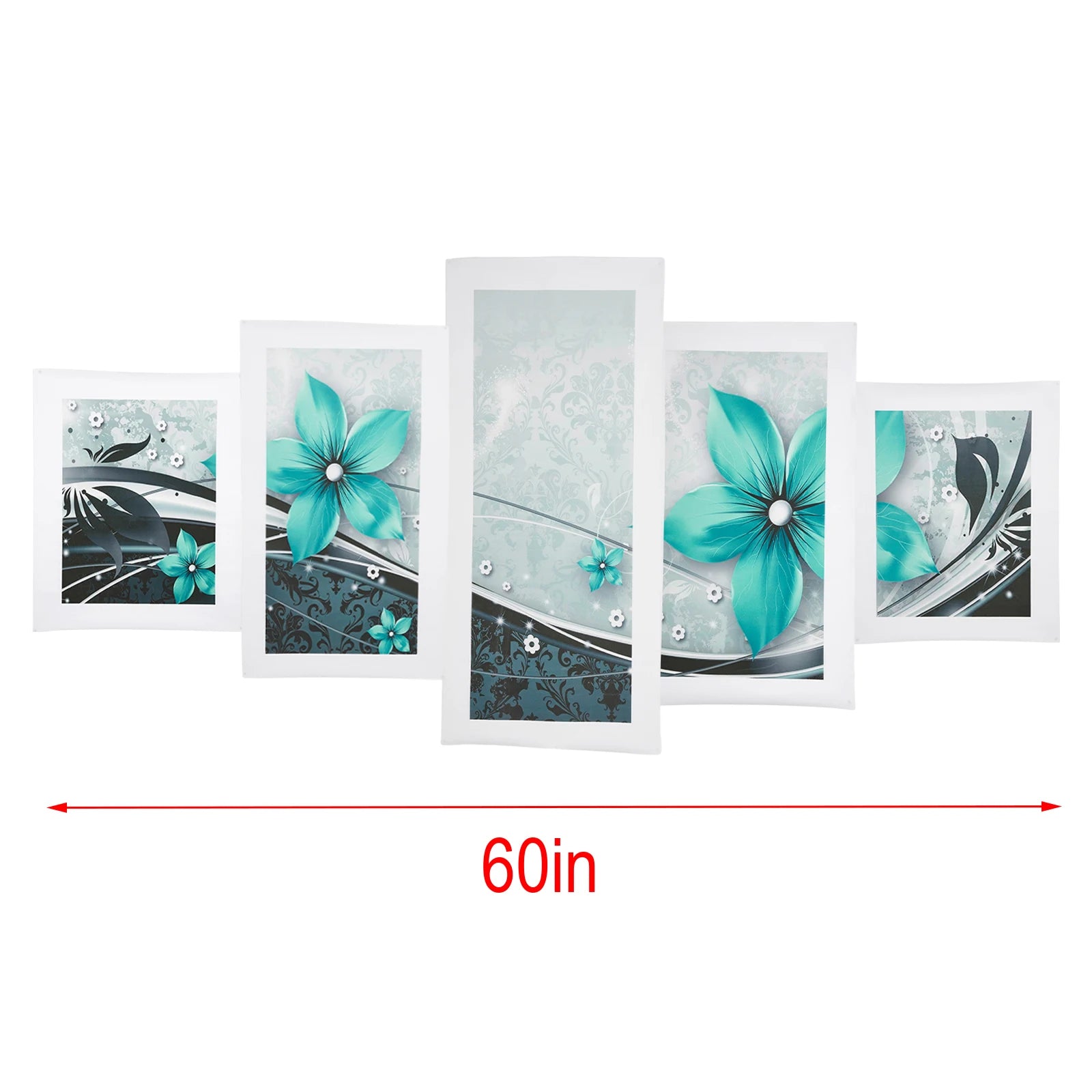 Make a Statement with 5Pcs Modern Flower Canvas Painting Wall Art Home Decor Picture Decor, Brighten Up Any Room No Frame