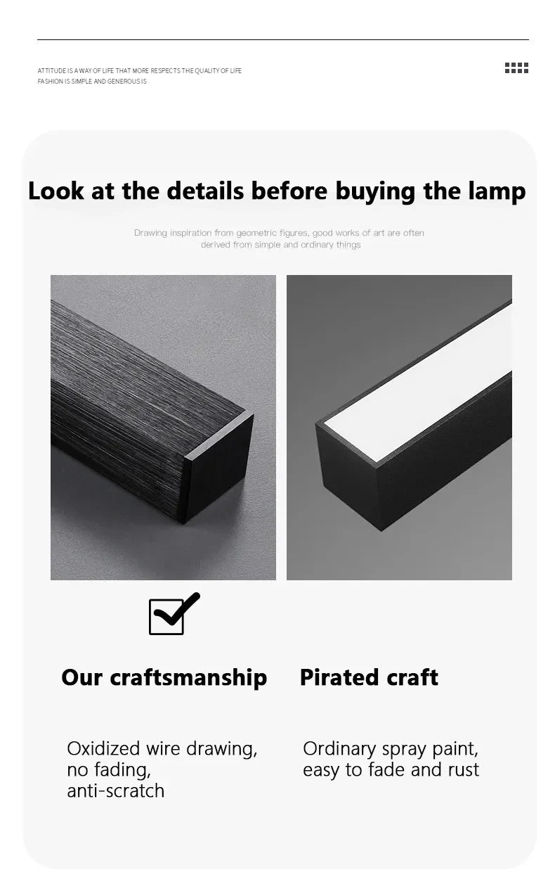 Nordic minimalist creative LDE ceiling lamp chandelier square bedroom lamps living room lamp led ceiling lamp strip lights