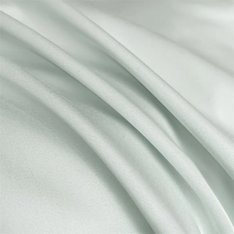 Luxury Embroidery Pure Bamboo Bedding Set Organic Bamboo Duvet Cover Flat Bed Sheet Pillowcase Cooling Bed Linen Queen King Size