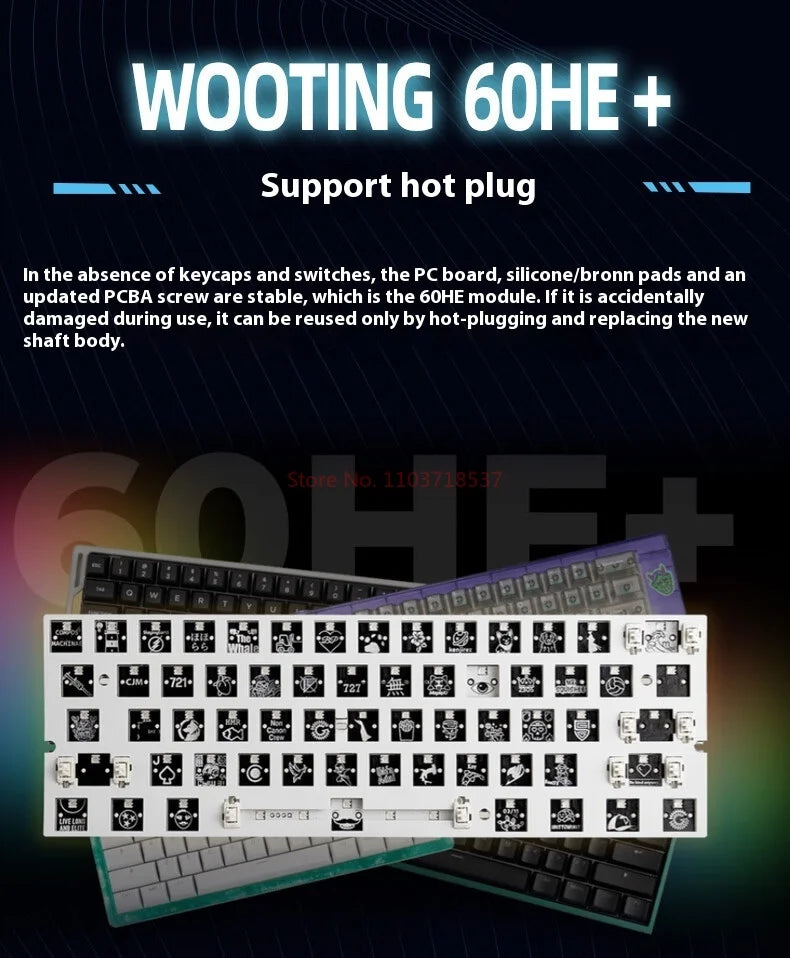 Wooting 60HE Magnetic Axis Mechanical Keyboard wired Customized Lightweight Gaming PBT CSGO Valorant Electronic Sports Laptop