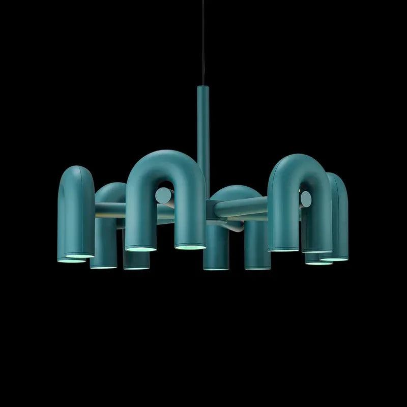 Modern U-shaped Water Pipe Chandelier Designer Personality  Living Room Pendant Lamp Nordic Restaurant Bedroom Hanging Light