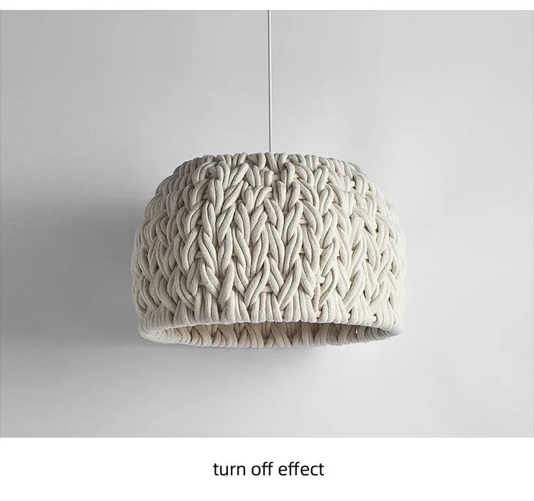 Unique Knitted Rope Wabi Sabi Chandelier Nordic E27 Led Pendant Lights Bar Suspend Lamp Fixtures Lustre Minimalism Hanging Lamp