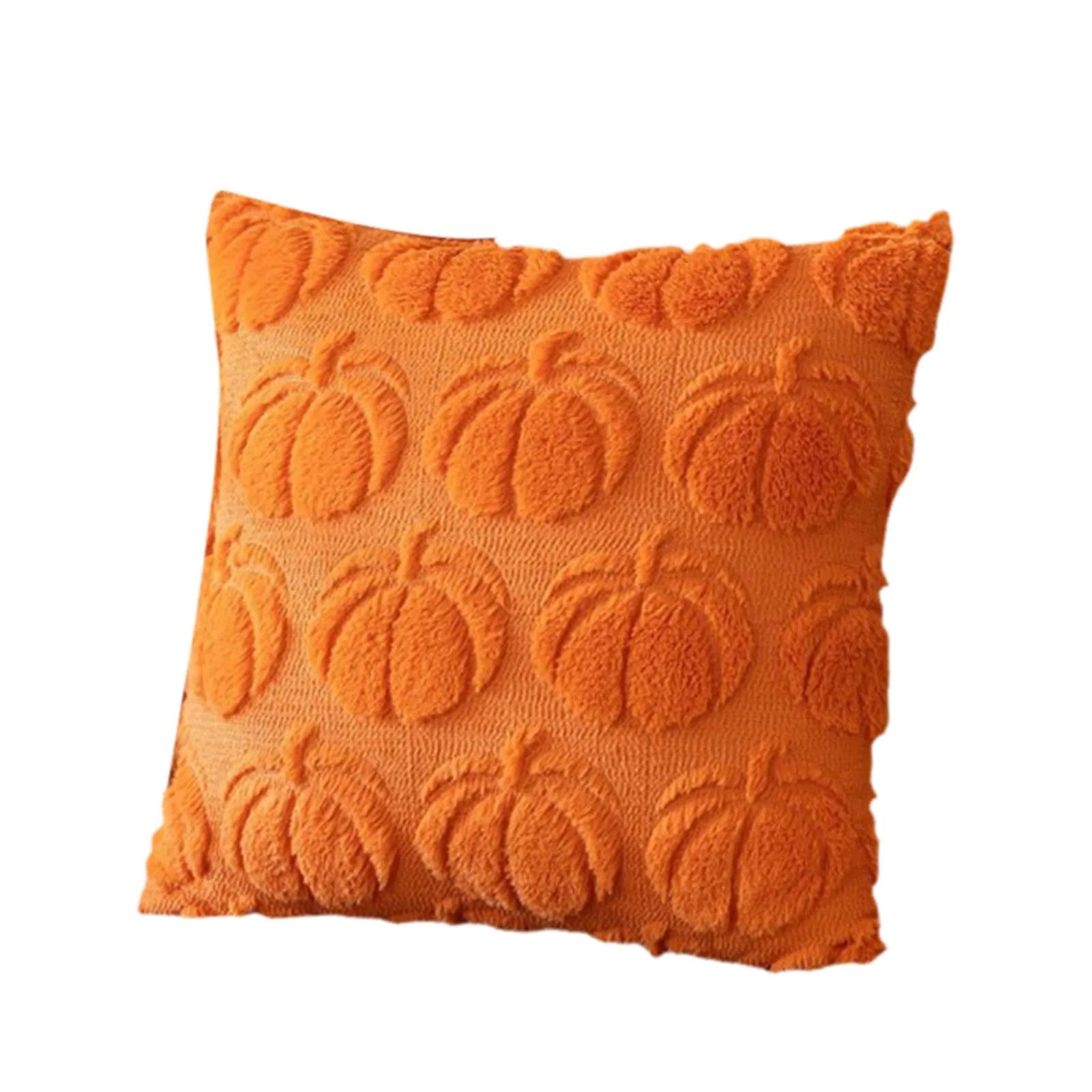 1pc Fall Pillow Covers Fall Decorations Autumn Orange Pumpkin Throw Pillow Cases Soft Plush Faux Fur Wool Couch Cushion Case