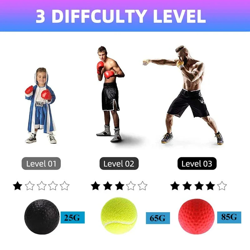 Boxing Reflex Ball Speed Force Punching Bag Fitness MMA Sanda Raising Reaction Hand Eye Agility Training Headband Gym Muay Thai