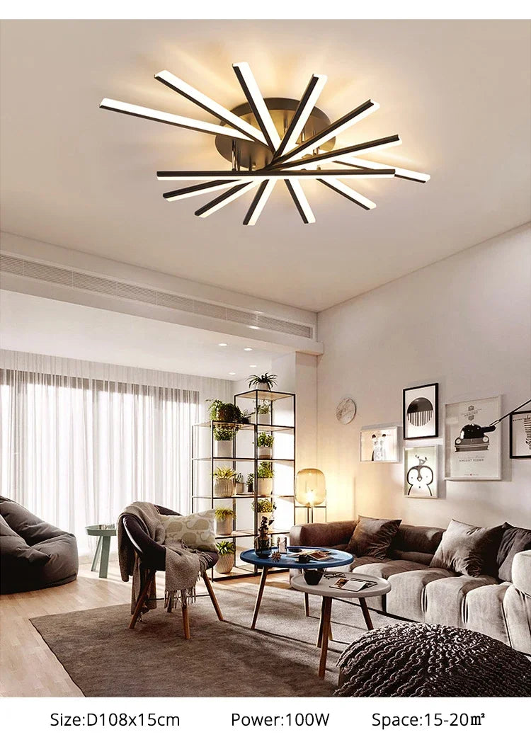 Modern Nordic LED Chandeliers Indoor Lighting Study Living Room Bedroom Lamps Gold/Black/White Lustre Pendant Lights fixtures