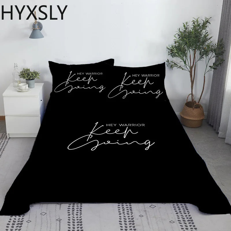 Black White Queen King Bed Sheet 2/3pcs Set Digital Print For Adult Polyester Bed Flat Sheet With Pillowcase Bedding Bed Linen