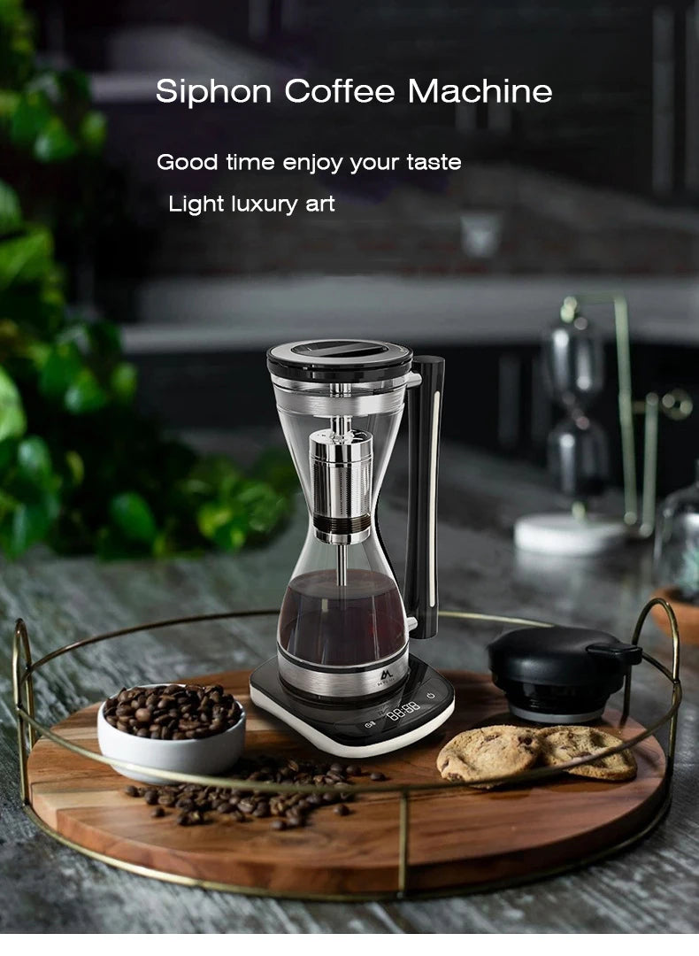 High-End Light Luxury Siphon Coffee Pot Office Home Small Automatic Coffee Pot Matching Base Coffee Utensils