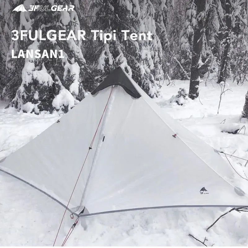 Lanshan-Silnylon Rodless Tent, 230cm, 3F UL GEAR, 1 Ultralight Camping, 3/4 Season, 15D, New Version, 2023