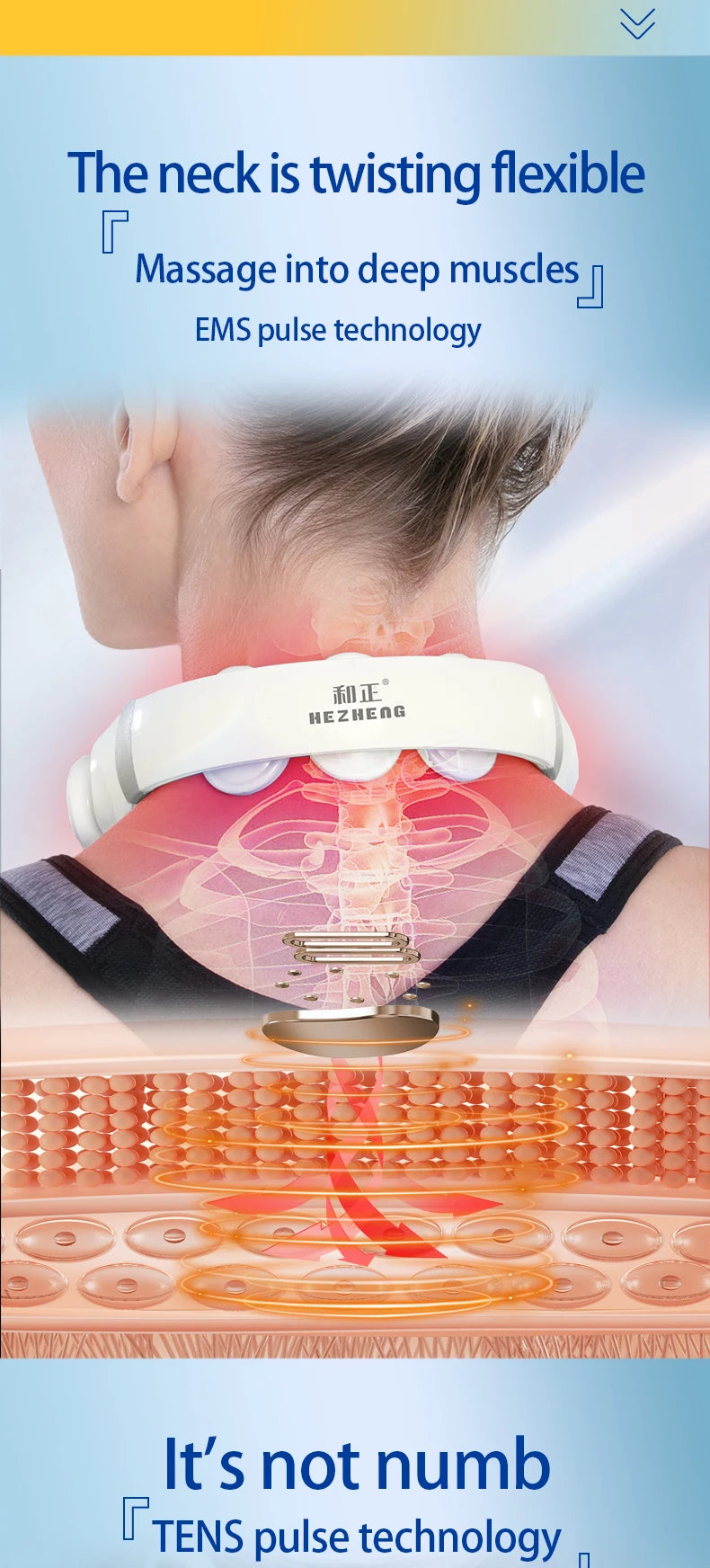 New Product Ideas 2024 Smart Health Wellness Neck Care Massager TENS Heating Therapy Muscle Pain Relief cervical Massage Device